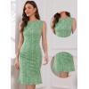 imageAllegra K Tweed Dress for Womens Summer Sleeveless Elegant Plaid Bodycon DressesGreen Nude