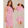 imageAllegra K Tweed Dress for Womens Summer Sleeveless Elegant Plaid Bodycon DressesHot Pink