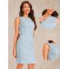 imageAllegra K Tweed Dress for Womens Summer Sleeveless Elegant Plaid Bodycon DressesLight Blue