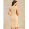 imageAllegra K Tweed Dress for Womens Summer Sleeveless Elegant Plaid Bodycon DressesOrange
