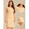 imageAllegra K Tweed Dress for Womens Summer Sleeveless Elegant Plaid Bodycon DressesOrange