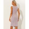 imageAllegra K Tweed Dress for Womens Summer Sleeveless Elegant Plaid Bodycon DressesPink