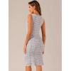 imageAllegra K Tweed Dress for Womens Summer Sleeveless Elegant Plaid Bodycon DressesPurple