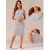 imageAllegra K Tweed Dress for Womens Summer Sleeveless Elegant Plaid Bodycon DressesPurple