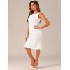 imageAllegra K Tweed Dress for Womens Summer Sleeveless Elegant Plaid Bodycon DressesWhite