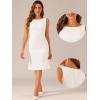 imageAllegra K Tweed Dress for Womens Summer Sleeveless Elegant Plaid Bodycon DressesWhite
