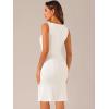 imageAllegra K Tweed Dress for Womens Summer Sleeveless Elegant Plaid Bodycon DressesWhite