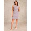 imageAllegra K Tweed Dress for Womens Summer Sleeveless Elegant Plaid Bodycon DressesWhite Pink
