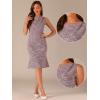 imageAllegra K Tweed Dress for Womens Summer Sleeveless Elegant Plaid Bodycon DressesWine Red