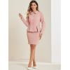 imageAllegra K Two Pieces Suits for Womens Business Peplum Blazer Jacket Mini Pencil Skirt SetsPink