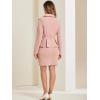 imageAllegra K Two Pieces Suits for Womens Business Peplum Blazer Jacket Mini Pencil Skirt SetsPink