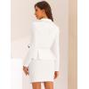 imageAllegra K Two Pieces Suits for Womens Business Peplum Blazer Jacket Mini Pencil Skirt SetsWhite