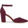 imageAllegra K Womens Ankle Strap Pointed Toe Block Heels PumpsBurgundy