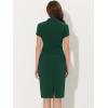 imageAllegra K Womens Business Skirt Suit Set Work Office Short Sleeve Blazer Jacket Pencil SkirtDark Green