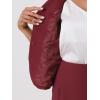 imageAllegra K Womens Business Skirt Suit Set Work Office Short Sleeve Blazer Jacket Pencil SkirtDark Red