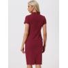 imageAllegra K Womens Business Skirt Suit Set Work Office Short Sleeve Blazer Jacket Pencil SkirtDark Red