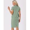 imageAllegra K Womens Business Skirt Suit Set Work Office Short Sleeve Blazer Jacket Pencil SkirtSea Green