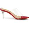 imageAllegra K Womens Clear Strap Open Toe Slip On Stiletto Heel Slide SandalsRed