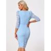 imageAllegra K Womens Elegant Lace Dress 34 Sleeve Business Wedding Guest Cocktail Bodycon DressLight Blue