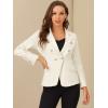 imageAllegra K Womens Jean Jacket Button Down Notched Lapel Long Sleeve Work Office Denim Blazer JacketApricot