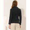 imageAllegra K Womens Jean Jacket Button Down Notched Lapel Long Sleeve Work Office Denim Blazer JacketBlack