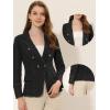 imageAllegra K Womens Jean Jacket Button Down Notched Lapel Long Sleeve Work Office Denim Blazer JacketBlack