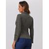 imageAllegra K Womens Jean Jacket Button Down Notched Lapel Long Sleeve Work Office Denim Blazer JacketDark Grey