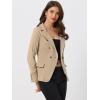 imageAllegra K Womens Jean Jacket Button Down Notched Lapel Long Sleeve Work Office Denim Blazer JacketKhaki