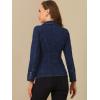 imageAllegra K Womens Jean Jacket Button Down Notched Lapel Long Sleeve Work Office Denim Blazer JacketMidblue