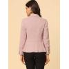 imageAllegra K Womens Jean Jacket Button Down Notched Lapel Long Sleeve Work Office Denim Blazer JacketPink