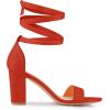 imageAllegra K Womens Lace Up and Ankle Strap Chunky Heel SandalsDark Orange