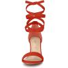 imageAllegra K Womens Lace Up and Ankle Strap Chunky Heel SandalsDark Orange