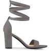 imageAllegra K Womens Lace Up and Ankle Strap Chunky Heel SandalsGrey
