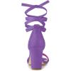 imageAllegra K Womens Lace Up and Ankle Strap Chunky Heel SandalsLavender