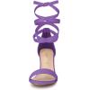 imageAllegra K Womens Lace Up and Ankle Strap Chunky Heel SandalsLavender