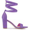 imageAllegra K Womens Lace Up and Ankle Strap Chunky Heel SandalsLavender