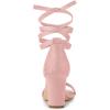 imageAllegra K Womens Lace Up and Ankle Strap Chunky Heel SandalsPink