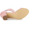 imageAllegra K Womens Lace Up and Ankle Strap Chunky Heel SandalsPink