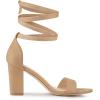 imageAllegra K Womens Lace Up and Ankle Strap Chunky Heel SandalsTan
