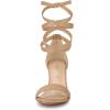 imageAllegra K Womens Lace Up and Ankle Strap Chunky Heel SandalsTan