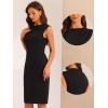 imageAllegra K Work Dress for Womens Crew Neck Business Casual Knee Length Sleeveless Sheath DressesBlack