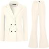 imageAllegra K 2 Piece Work Suit for Womens Business Formal DoubleBreasted Blazer and Pants SetBeige