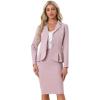 imageAllegra K Skirt Suit Sets for Womens 2 Piece Formal Office Notched Lapel Peplum Jacket Blazer Pencil Skirts SetPink