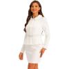 imageAllegra K Two Pieces Suits for Womens Business Peplum Blazer Jacket Mini Pencil Skirt SetsWhite