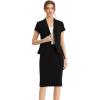 imageAllegra K Womens Business Skirt Suit Set Work Office Short Sleeve Blazer Jacket Pencil SkirtBlack