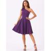 imageAllegra K Evening Cocktail Dress for Womens Party Elegant Flared One Shoulder Formal DressesDark Purple
