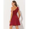 imageAllegra K Evening Cocktail Dress for Womens Party Elegant Flared One Shoulder Formal DressesRed