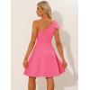 imageAllegra K Evening Cocktail Dress for Womens Party Elegant Flared One Shoulder Formal DressesShiny Pink