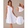 imageAllegra K Evening Cocktail Dress for Womens Party Elegant Flared One Shoulder Formal DressesWhite