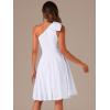 imageAllegra K Evening Cocktail Dress for Womens Party Elegant Flared One Shoulder Formal DressesWhite